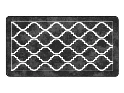 Alfombra lavable antideslizante negro y blanco 80x150 cm ES64778 Multicolor