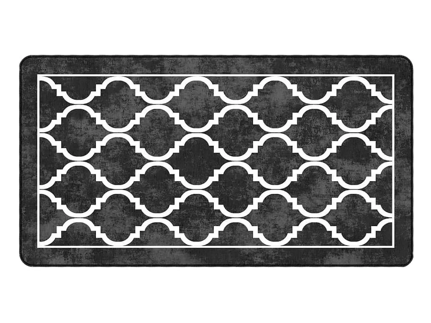 Alfombra lavable antideslizante negro y blanco 80x150 cm ES64778 Multicolor