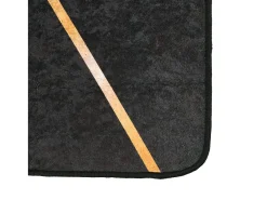 Clicnbuy Alfombra De Salón-Alfombra lavable antideslizante negro y dorado 120x180 cm Multicolor