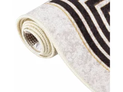 Alfombra De Salón-Alfombra lavable antideslizante claro 80x300 cm ES16825 Beige