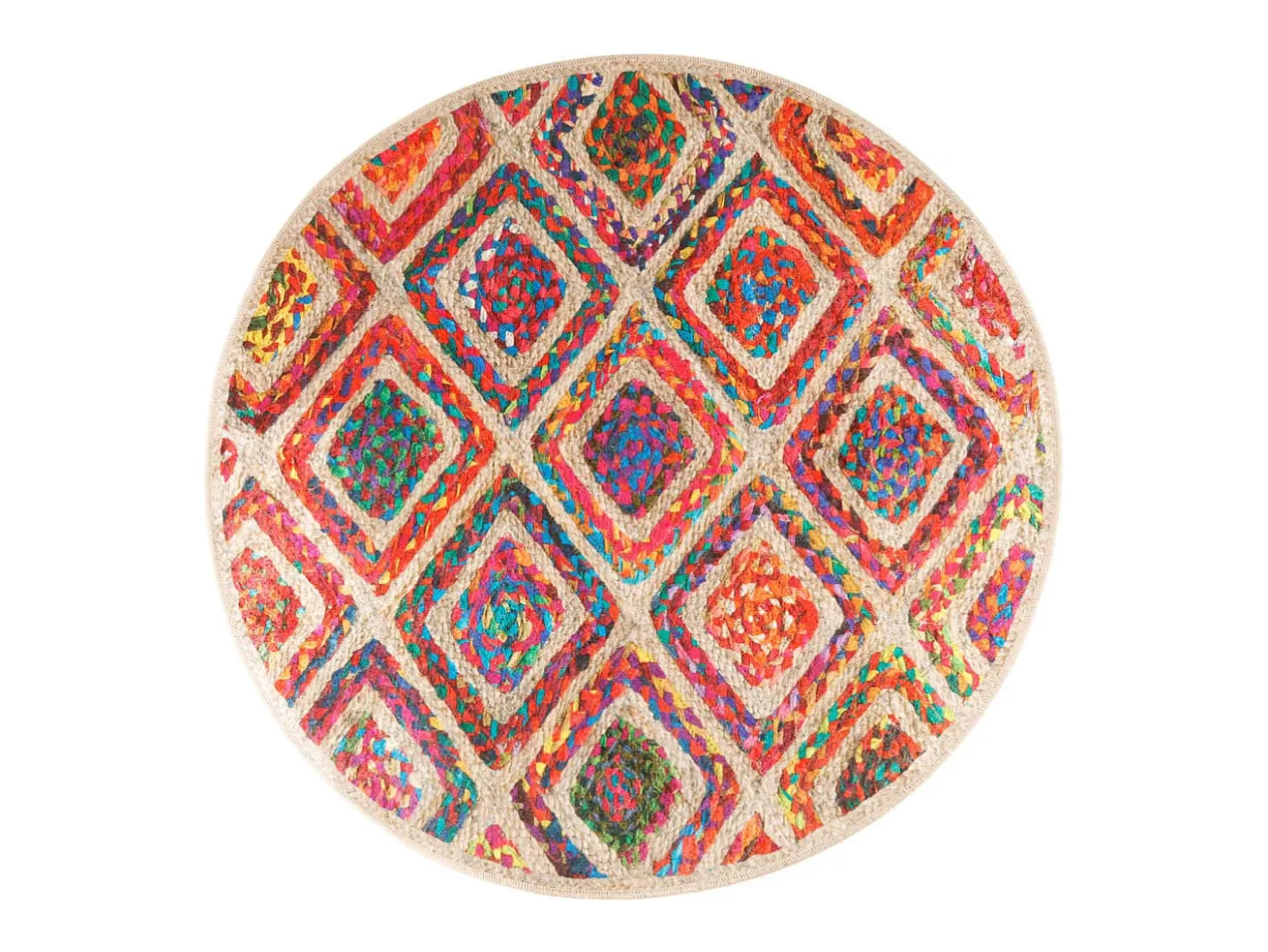 New Clicnbuy Alfombra lavable antideslizante Ø 120 cm Multicolor