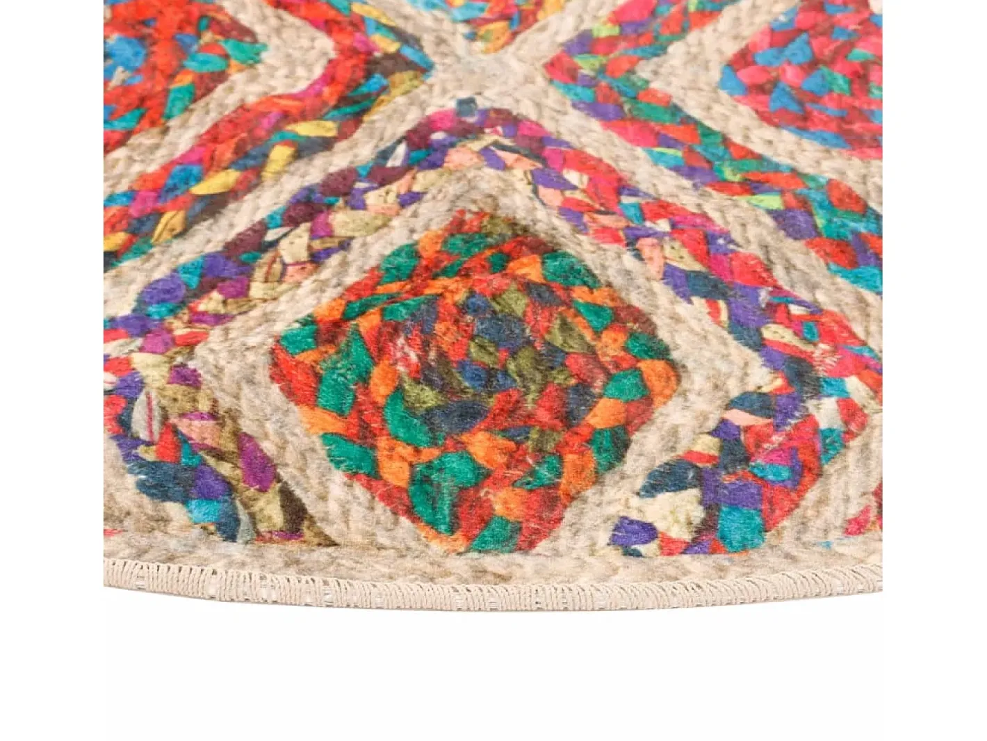 New Clicnbuy Alfombra lavable antideslizante Ø 120 cm Multicolor