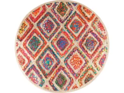 Alfombra De Salón|Alfombra Redonda-Alfombra lavable antideslizante Ø 120 cm ES34413 Multicolor