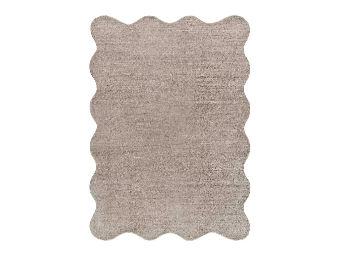 Alfombra De Salón-Alfombra lavable antideslizante - liso - piedra - 160 x 230 cm - MELLOW Topo