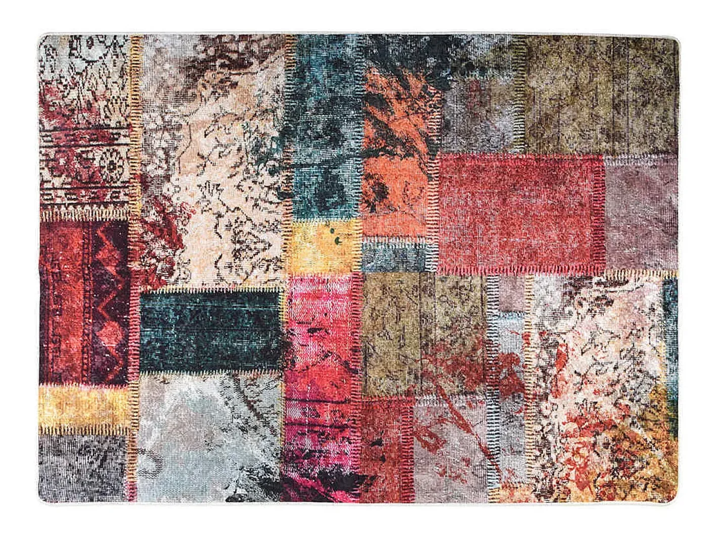 Alfombra lavable antideslizante Patchwork 120x180 cm Multicolor Clearance