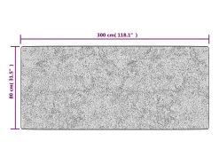 Clicnbuy Alfombra De Salón-Alfombra lavable antideslizante 80x300 cm Gris