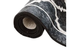 Clicnbuy Alfombra lavable antideslizante negro y blanco 160x230 cm Multicolor Clearance