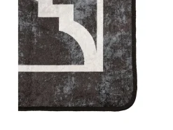 Clicnbuy Alfombra lavable antideslizante negro y blanco 160x230 cm Multicolor Clearance