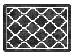 Clicnbuy Alfombra lavable antideslizante negro y blanco 160x230 cm Multicolor Clearance
