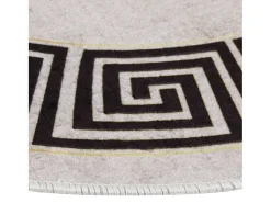 Alfombra De Salón|Alfombra Redonda-Alfombra lavable antideslizante claro φ120 cm ES26940 Beige