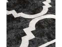 Clicnbuy Alfombra De Salón|Alfombra Redonda-Alfombra lavable antideslizante negro y blanco Ø 120 cm Multicolor