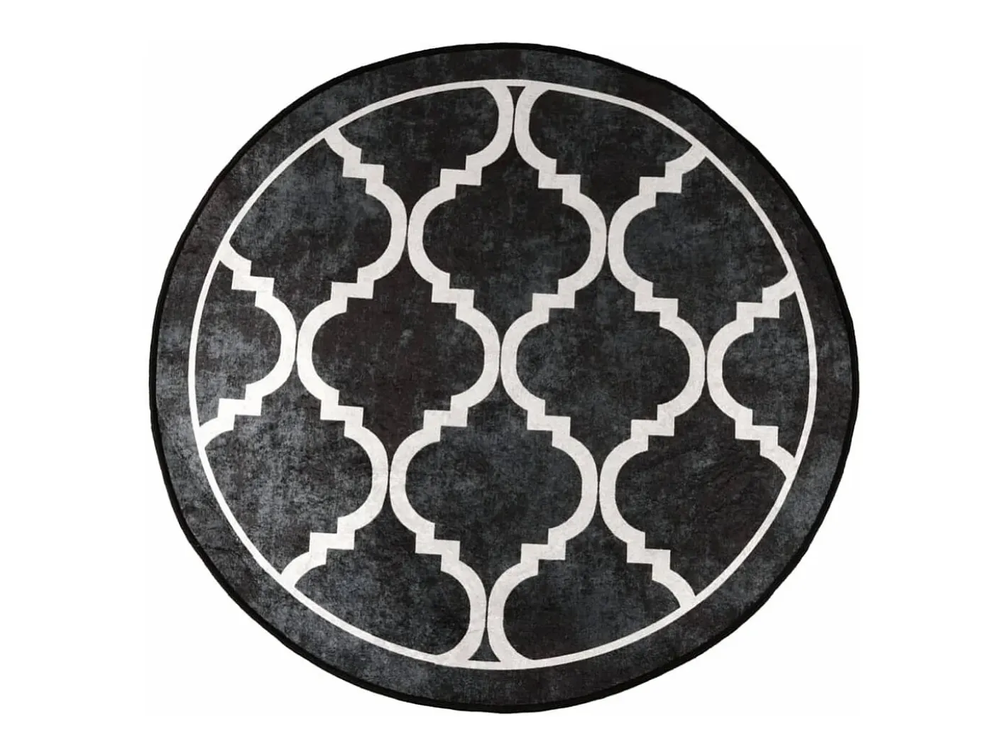 Clicnbuy Alfombra De Salón|Alfombra Redonda-Alfombra lavable antideslizante negro y blanco Ø 120 cm Multicolor