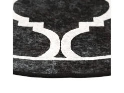Clicnbuy Alfombra De Salón|Alfombra Redonda-Alfombra lavable antideslizante negro y blanco Ø 120 cm Multicolor