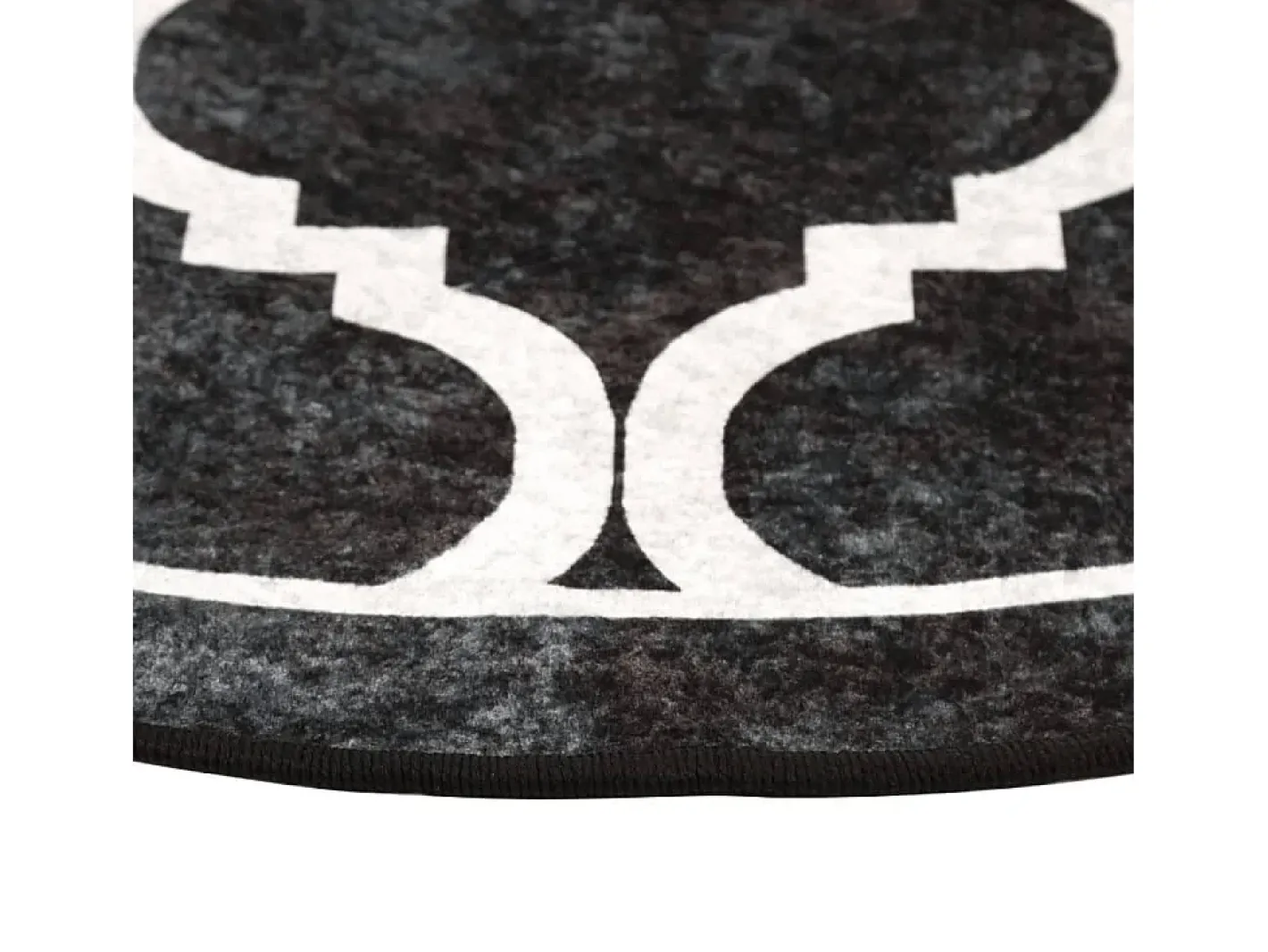 Clicnbuy Alfombra De Salón|Alfombra Redonda-Alfombra lavable antideslizante negro y blanco Ø 120 cm Multicolor
