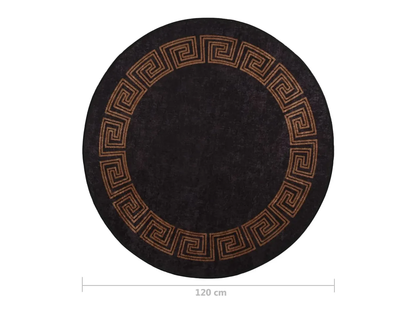 Alfombra De Salón|Alfombra Redonda-Alfombra lavable antideslizante negro y dorado φ120 cm ES82905 Multicolor