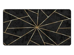 Best Clicnbuy Alfombra lavable antideslizante negro y dorado 80x150 cm Multicolor