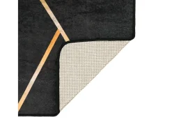 Best Clicnbuy Alfombra lavable antideslizante negro y dorado 80x150 cm Multicolor