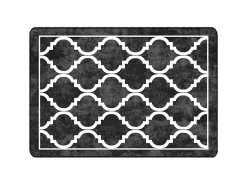 Discount Alfombra lavable antideslizante negro y blanco 120x180 cm ES18199 Multicolor