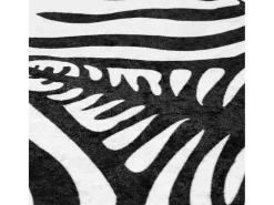 Clicnbuy Alfombra lavable antideslizante cebra blanco y negro 120x170 cm Multicolor