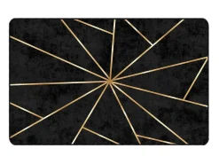 Alfombra lavable antideslizante negro y dorado 190x300 cm ES33814 Multicolor