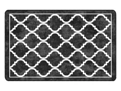 Discount Alfombra lavable antideslizante negro y blanco 190x300 cm ES35605 Multicolor