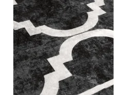 Clicnbuy Alfombra De Salón-Alfombra lavable antideslizante negro y blanco 120x180 cm Multicolor
