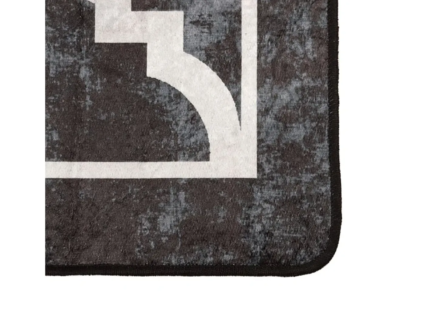 Alfombra lavable blanca y negra 80x150 cm antideslizante Negro Outlet