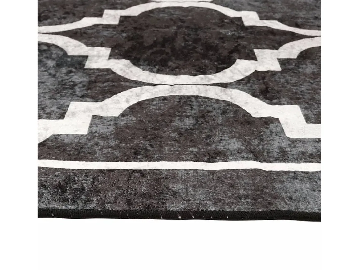 Alfombra lavable blanca y negra 80x150 cm antideslizante Negro Outlet