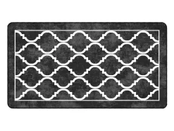 Alfombra lavable blanca y negra 80x150 cm antideslizante Negro Outlet