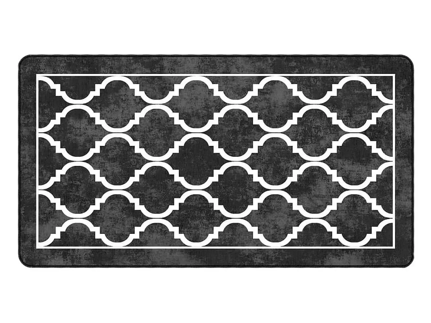 Alfombra lavable blanca y negra 80x150 cm antideslizante Negro Outlet