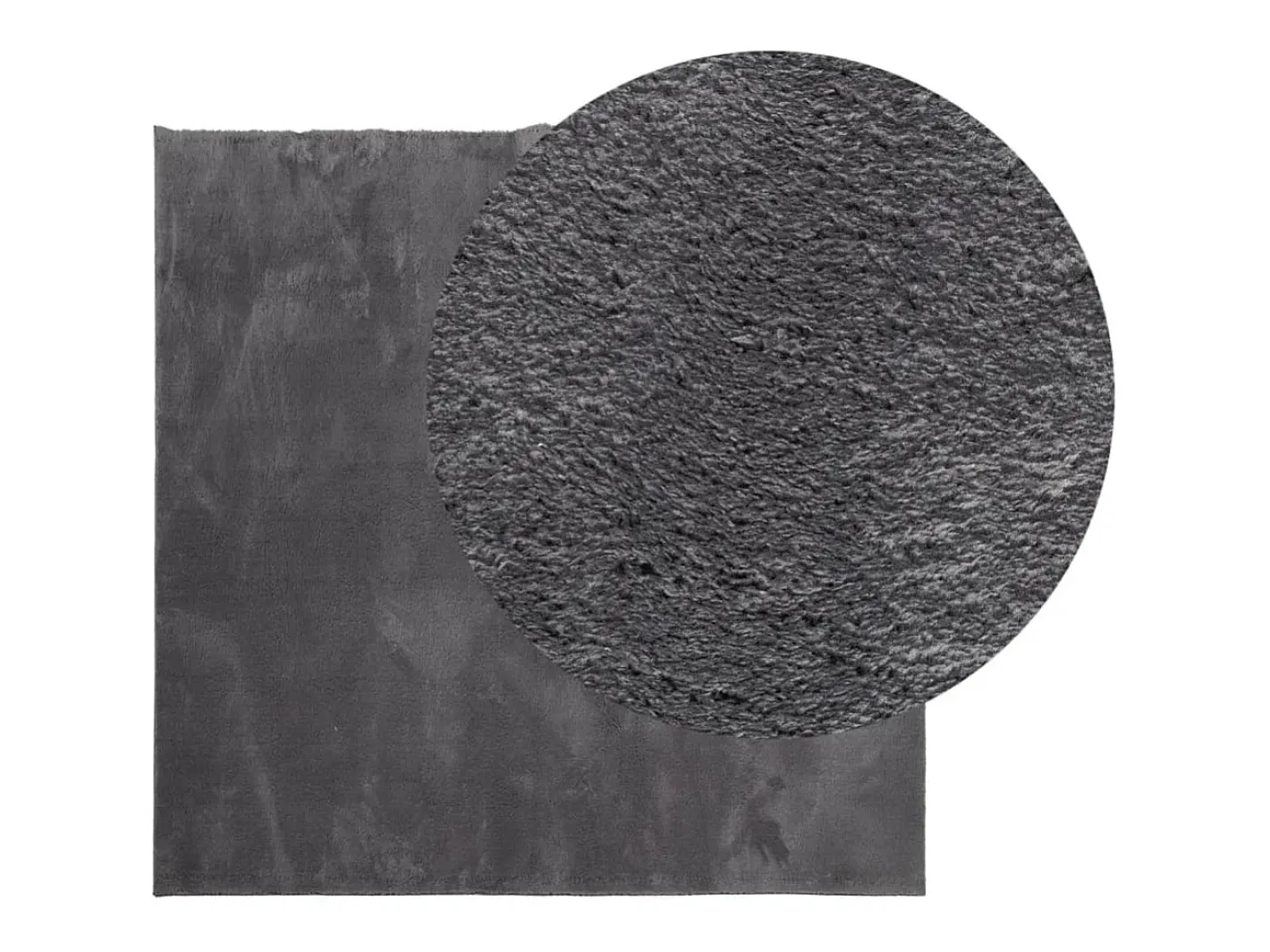 Best Alfombra lavable de pelo corto suave HUARTE antracita 160x160 cm Gris