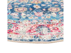Online Alfombra lavable multicolor Ø 120 cm antideslizante Azul