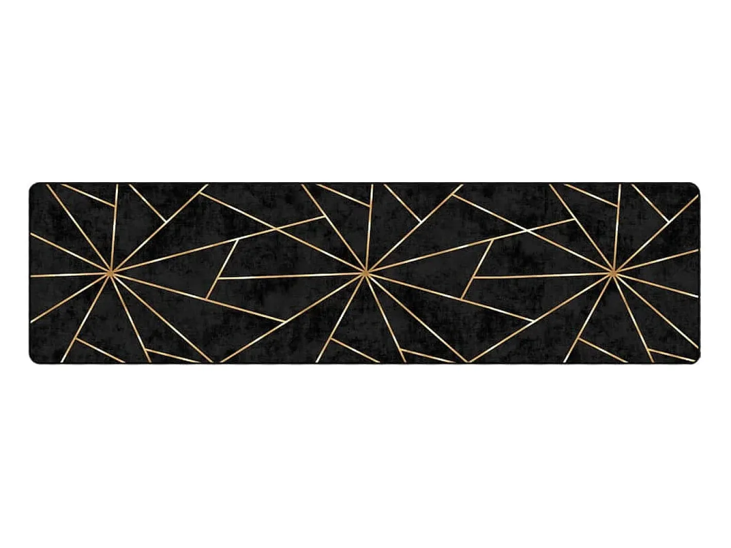 Alfombra lavable negra y dorada 80x300 cm antideslizante Negro Online