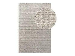 ebuy24 Ropa De Casa-Alfombra marfil tejida a mano 160 x 230 cm Blanco