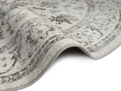 the carpet Alfombra Mila Shiny Classic Vintage, Creme, 200 cm, redondo Crema Discount