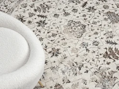 the carpet Alfombra Mila Shiny Classic Vintage, Creme, 200 cm, redondo Crema Discount