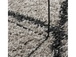 Alfombra moderna de pelo largo en beige y antracita, Ø 100 cm Multicolor Discount