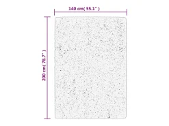 Sale Alfombra moderna de pelo largo en color y crema de 140 x 200 cm Negro