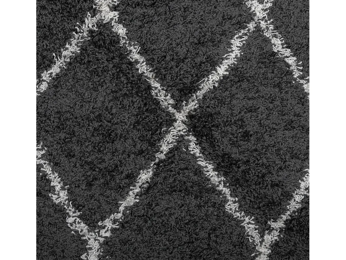Alfombra De Cocina|Alfombra Redonda-Alfombra moderna de pelo largo en color negro y crema, Ø 80 cm Multicolor