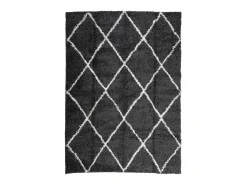 Alfombra moderna de pelo largo en color negro y crema de 200 x 280 cm Multicolor Outlet