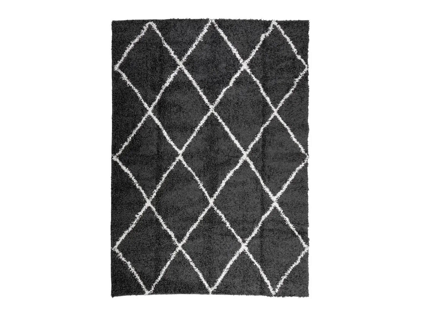 Alfombra moderna de pelo largo en color negro y crema de 200 x 280 cm Multicolor Outlet