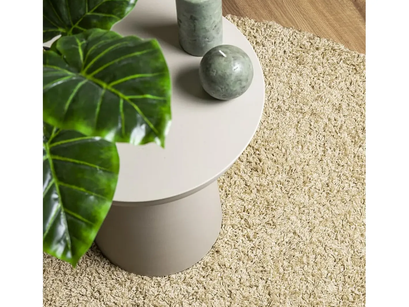 Alfombra De Cocina|Alfombra Redonda-Alfombra moderna de pelo largo PAMPLONA, color , Ø 160 cm Dorado