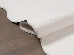Hot the carpet Alfombra moderno antideslizante lavable, crema, 120 x 160 cm Blanco