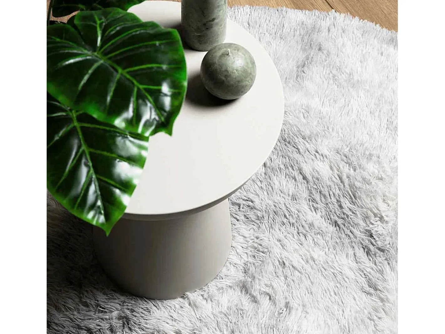 Alfombra NAVARRA Shaggy Plata 100x100 cm Gris Clearance