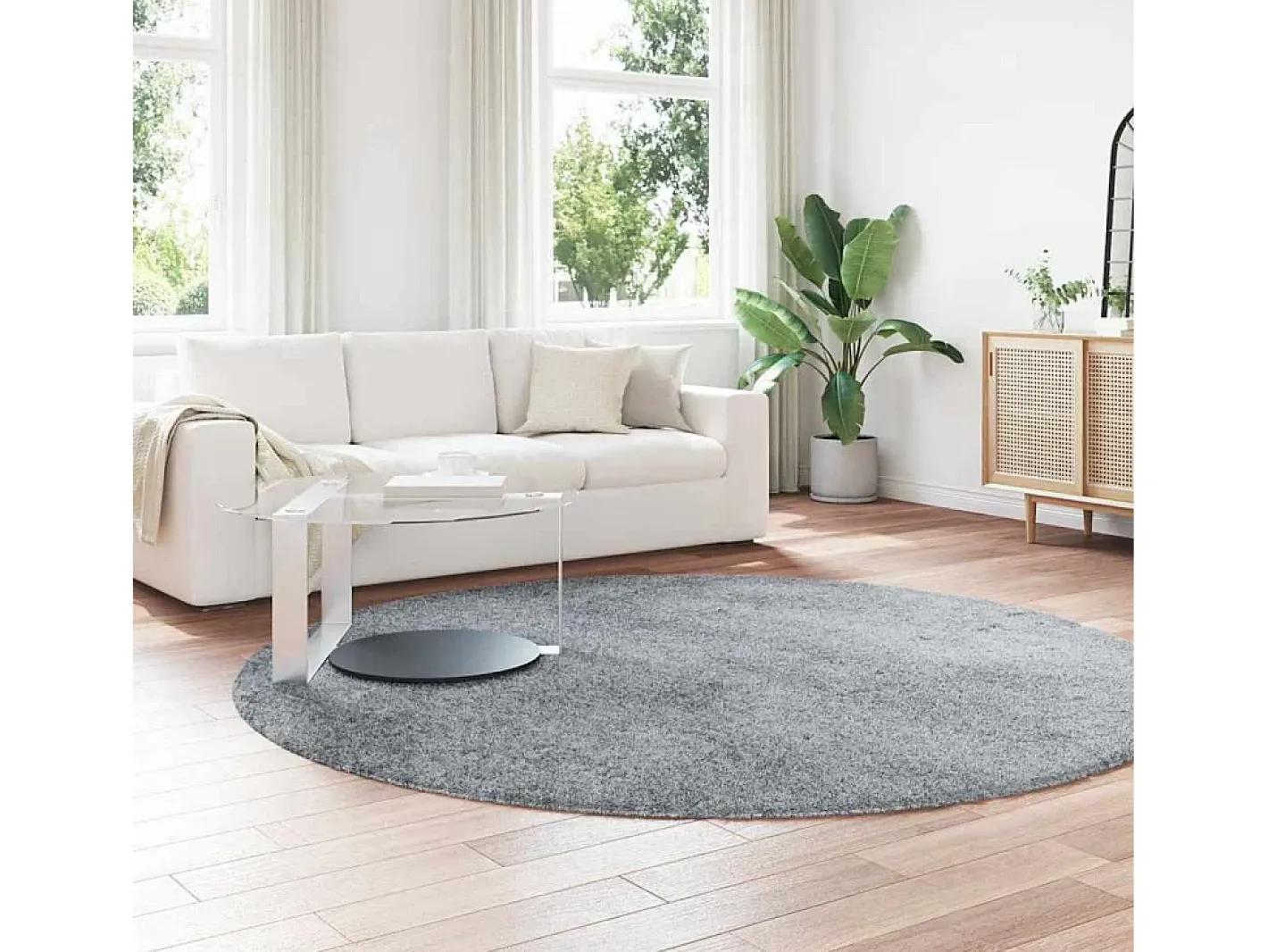 Hot Alfombra NAVARRA Shaggy Claro 240x240 cm Gris