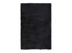 Clearance Alfombra NAVARRA Shaggy Negra 130x200 cm Poliéster Negro