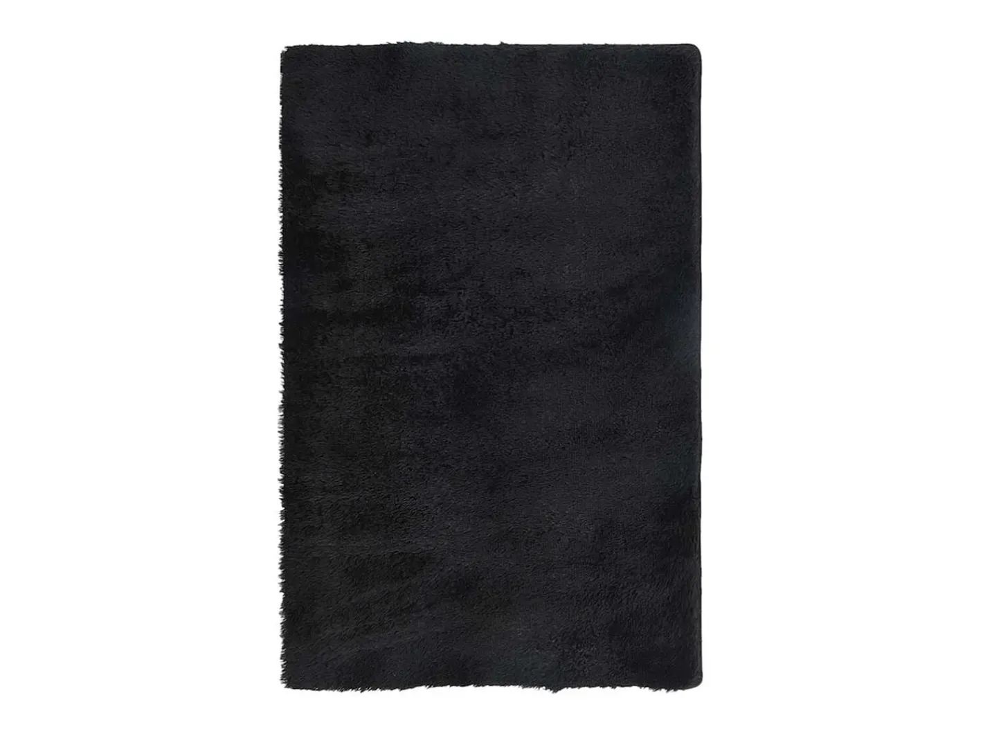 Clearance Alfombra NAVARRA Shaggy Negra 130x200 cm Poliéster Negro