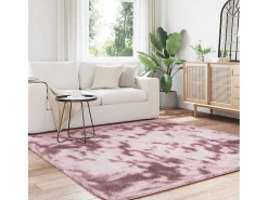 Alfombra NAVARRA Shaggy Empolvado 200x200 cm Rosa Discount