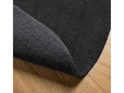 Alfombra De Cocina-Alfombra negra 160 x 230 cm Poliéster Negro