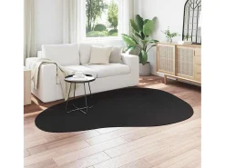 Alfombra De Cocina-Alfombra negra 160 x 230 cm Poliéster Negro